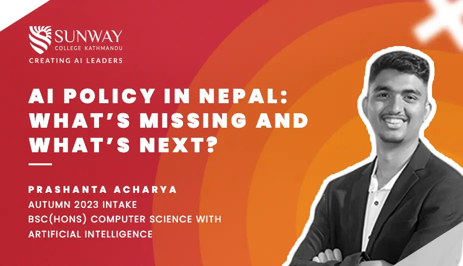 Digital network representing AI policy and development in Nepal.